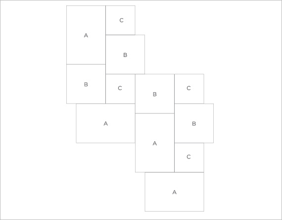 Natural Stone Flooring Tiling Layout - Nicole - 3 Size Modular A
